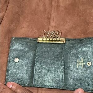 Green Leather Key Holder